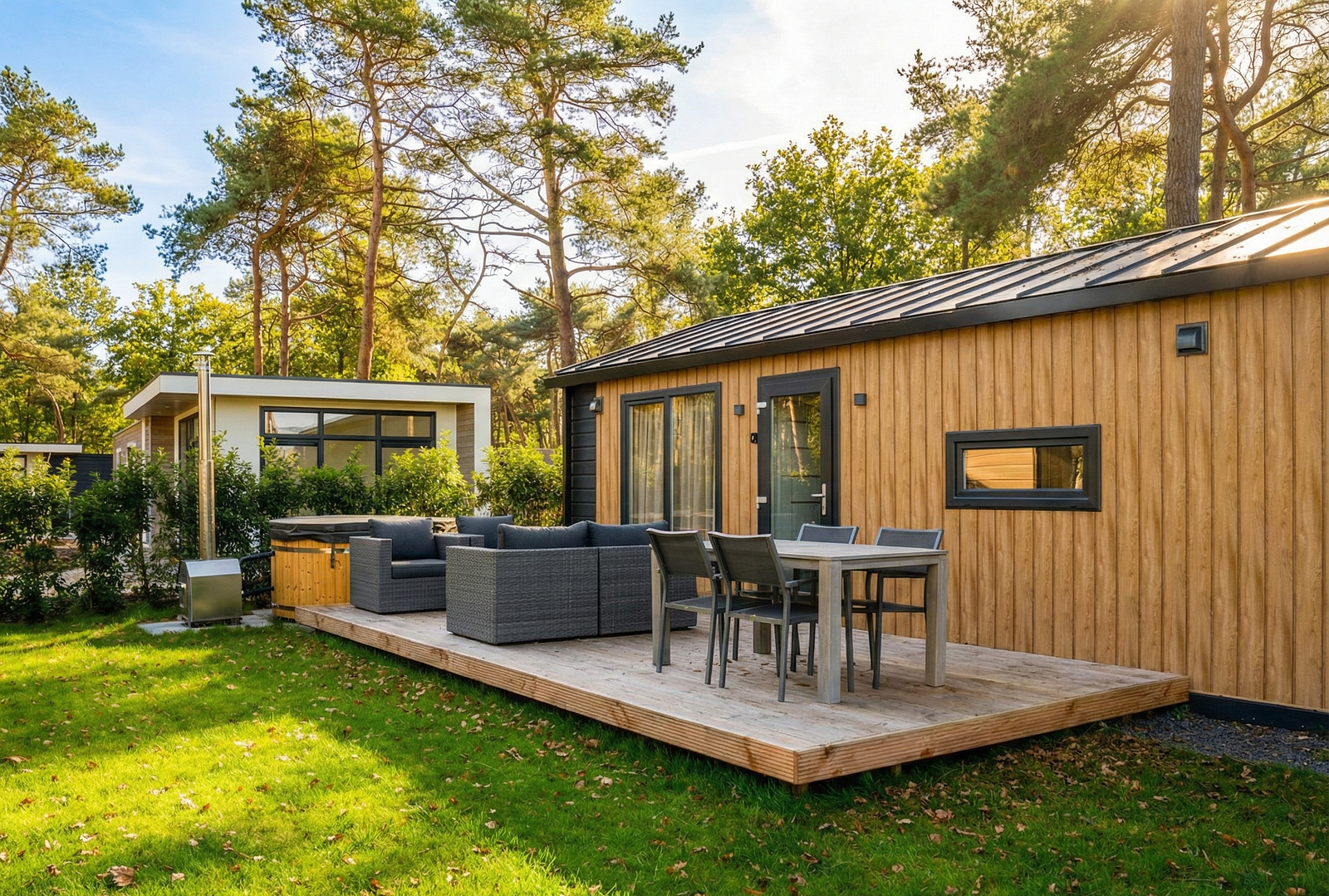 Vakantiewoning met terras in het groen